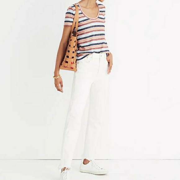 Madewell Alto Scoop Tee in Colborne Stripe - Picture 2 of 7